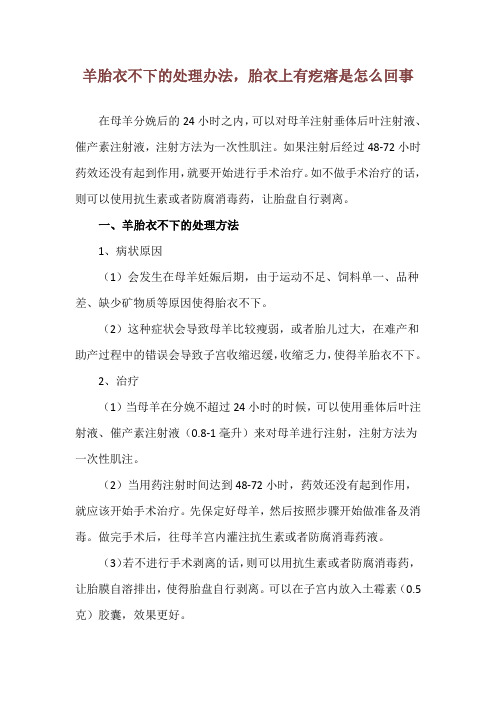 羊胎衣不下的处理办法,胎衣上有疙瘩是怎么回事