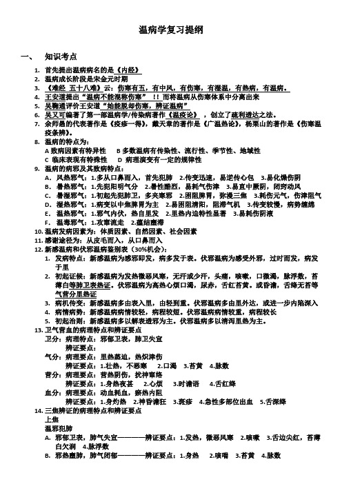 温病学复习提纲——cly