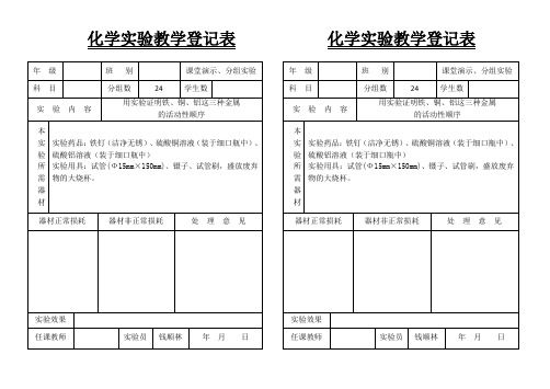 九年级下化学实验报告单1——钱顺林