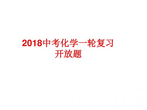 2018中考化学一轮复习开放题