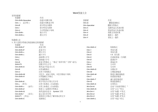 (完整版)Word常用快捷键(大全)