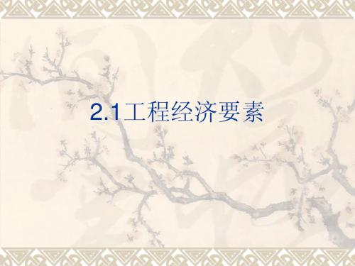 2工程经济经济分析与评价的基本原理——2.1和2.2