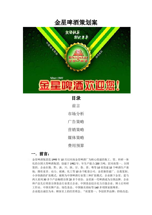 金星啤酒策划案