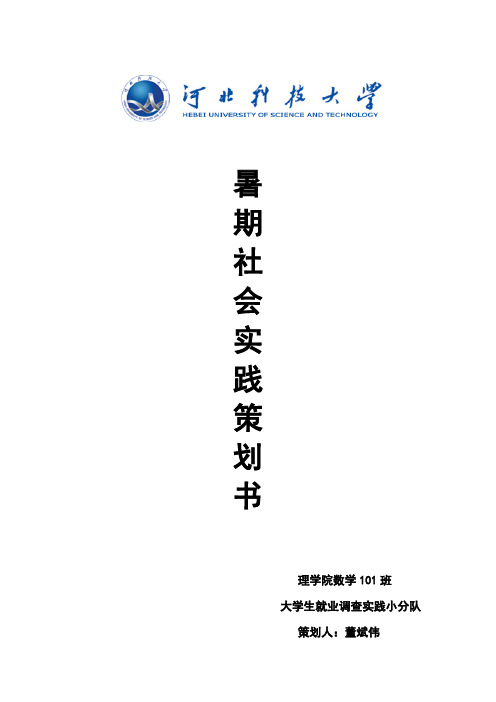 社会实践策划书-大学生就业