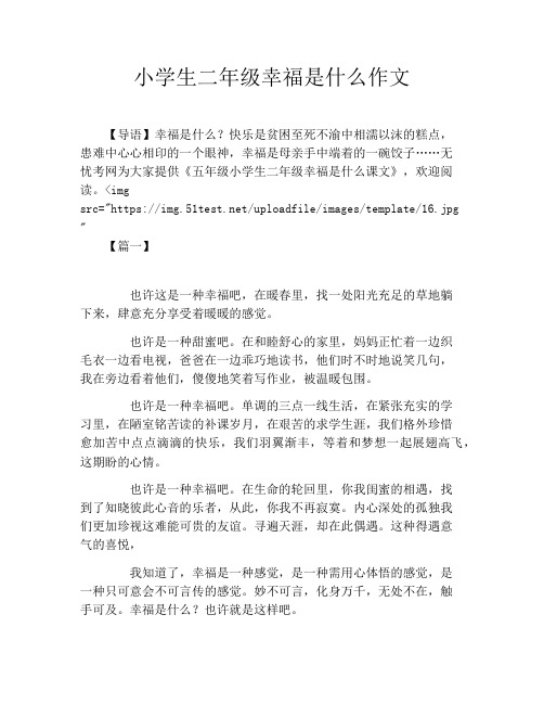 小学生二年级幸福是什么作文