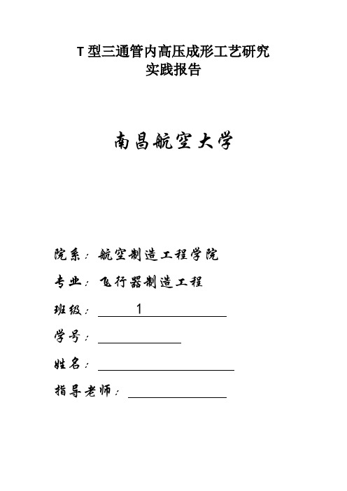 T型三通管实验报告