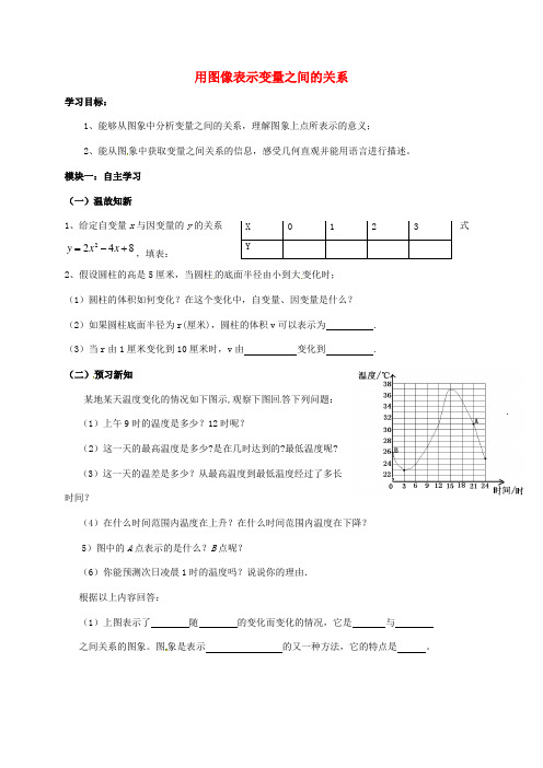 广东省河源市江东新区七年级数学下册 3.3 用图像表示变量之间的关系(第1课时)导学案(无答案)(新