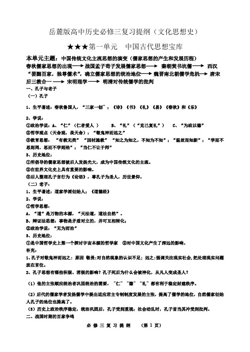 必修三复习提纲