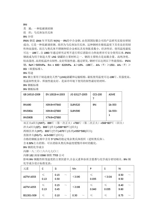 9NI(X7Ni9钢板X8Ni9钢板)详细资料介绍