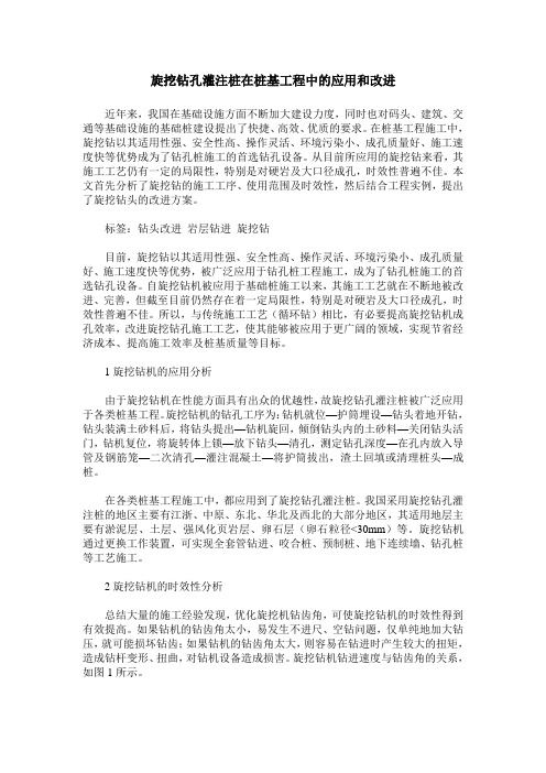 旋挖钻孔灌注桩在桩基工程中的应用和改进