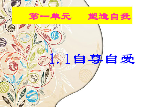 1.1自尊自爱