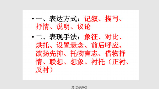中考现代文阅读技巧之表现手法PPT课件