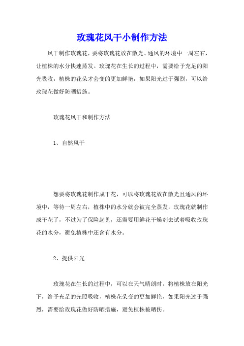 玫瑰花风干小制作方法