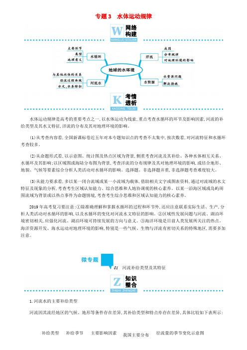 2019届高三地理二轮复习专题3水体运动规律学案