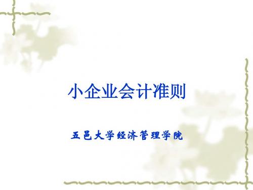小企业会计准则负债所有者权益和收入