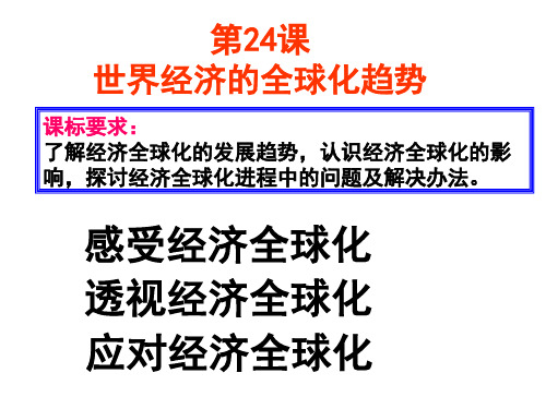 高中历史必修2《世界经济的全球化趋势第24课 世界经济的全球化》86人教PPT课件