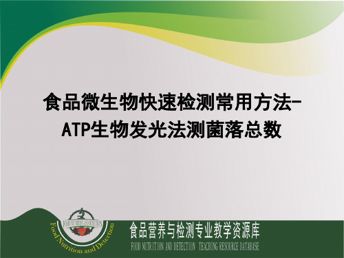 食品微生物快速检测常用方法-ATP生物发光法测菌落总数.