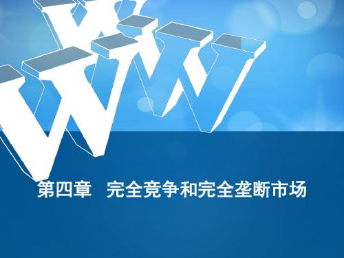竞争策略-完全竞争和完全垄断市场教材(PPT89页)