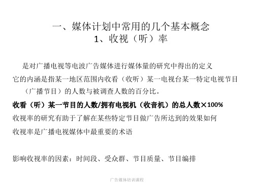 媒体常用计算指标