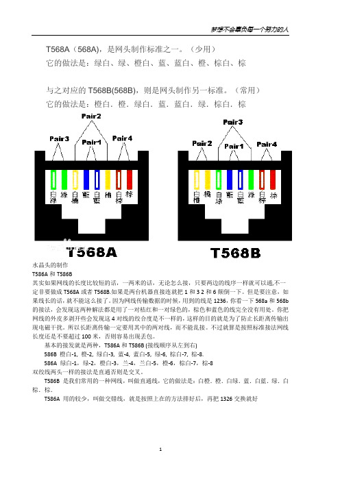 T568A(568A),是网头制作标准之一。(少用)