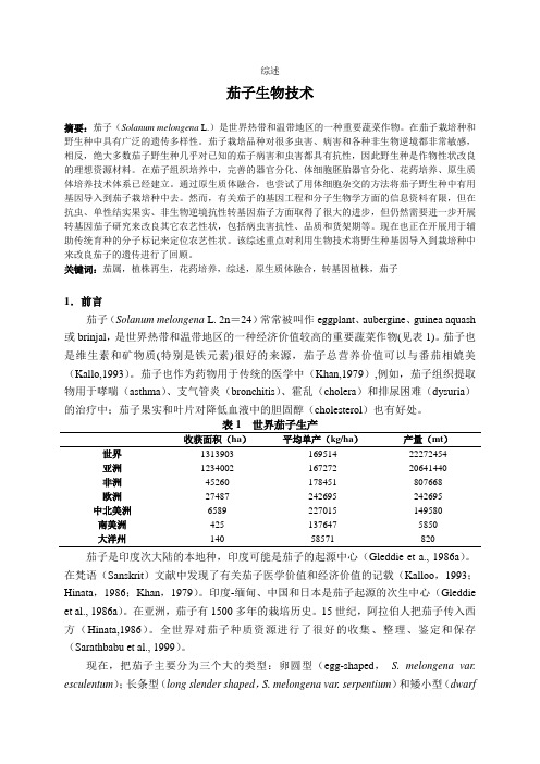 茄子生物技术综述