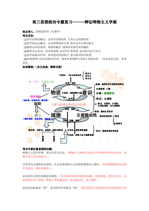 高三思想政治专题复习------辩证唯物主义学案