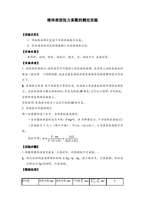 液体表面张力