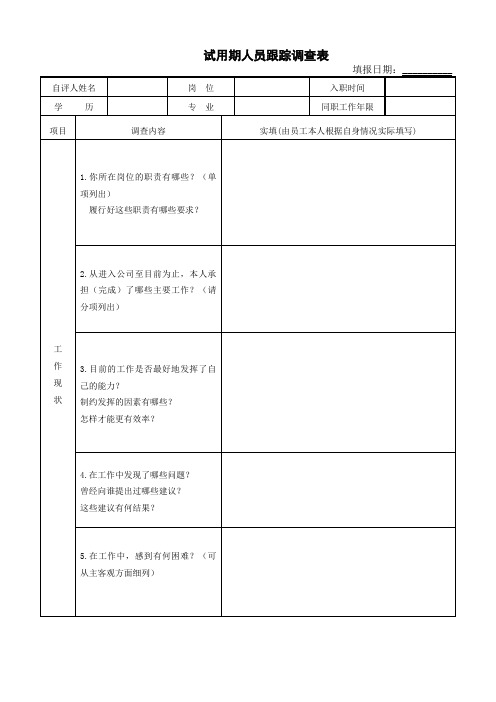 (空)试用期人员跟踪调查表