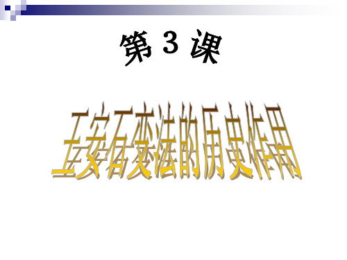 人教高中历史选修1 4.3王安石变法的历史作用 (共30张PPT)