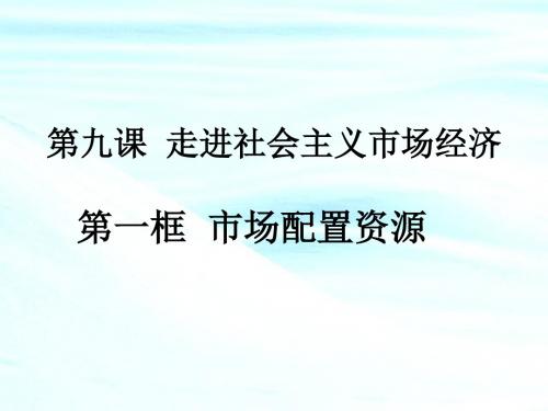 《市场配置资源》课件用