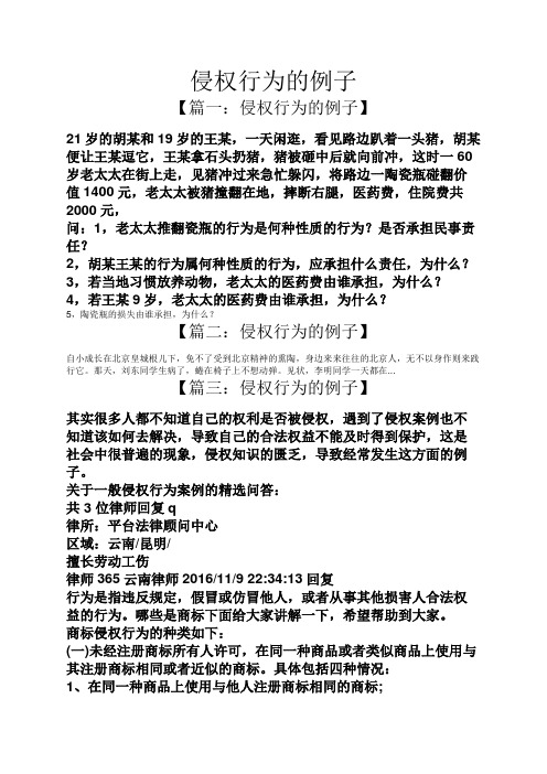 侵权行为的例子
