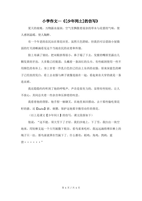 作文《[少年闰土]的仿写》