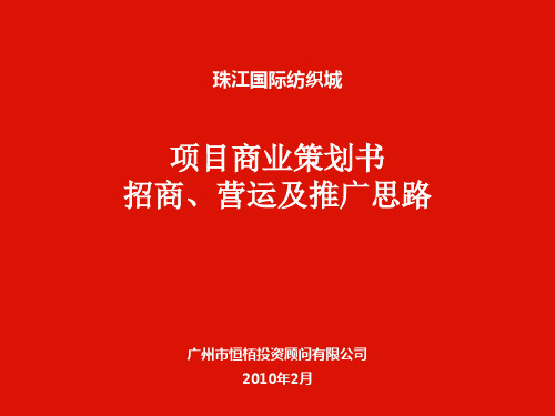 商业策划书 招商、营运及推广思路报告