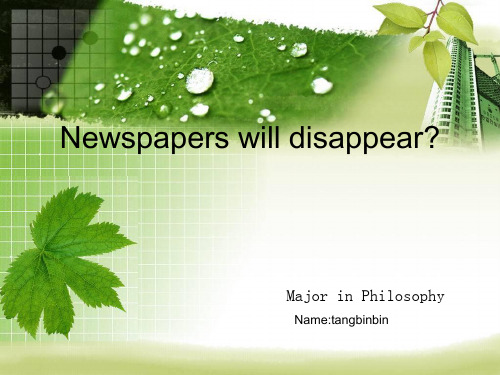 Newspapers will disappear
