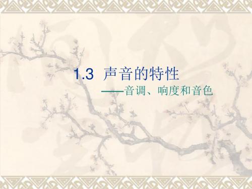 物理：1.3《声音的特性》课件(人教版八年级上)(新编2019教材)