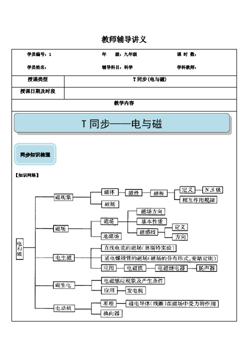 10.电与磁— 2021年科学中考复习讲义(机构专用)