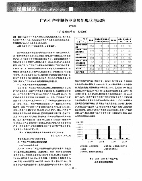 广西生产性服务业发展的现状与思路