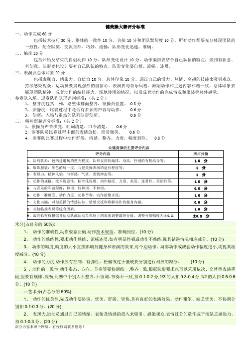 健美操大赛评分标准