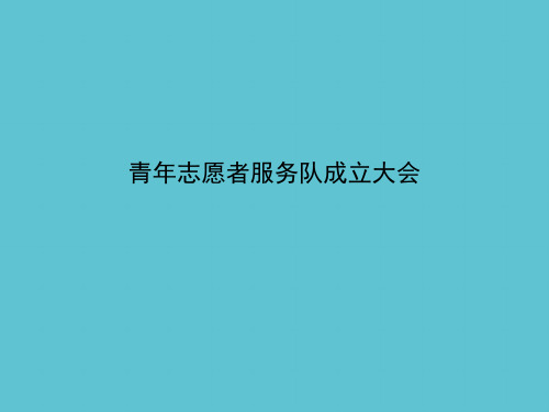 【完整】青年志愿者服务队成立大会资料PPT