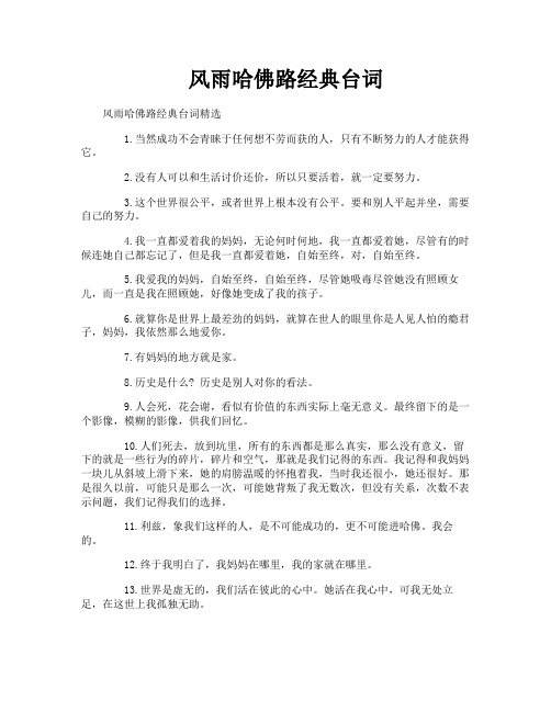 风雨哈佛路经典台词
