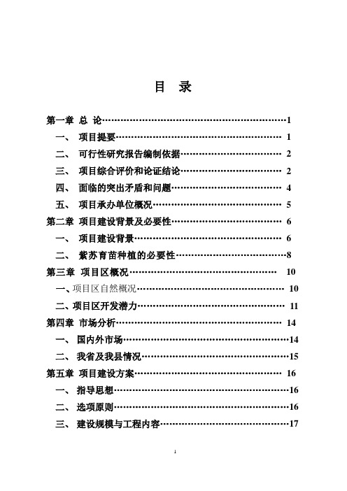 紫苏项目建议书