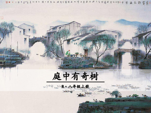 广东省河源市正德中学人教部编版八年级语文上册课件：第三单元课外古诗词诵读庭中有奇树(共14张PPT)