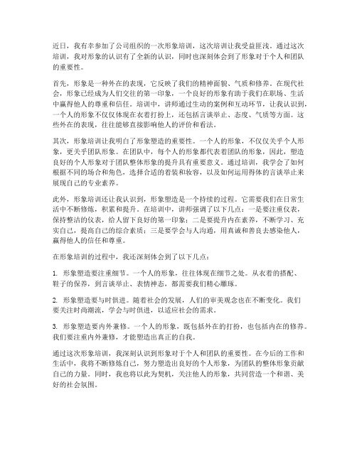 关于形象培训的感想