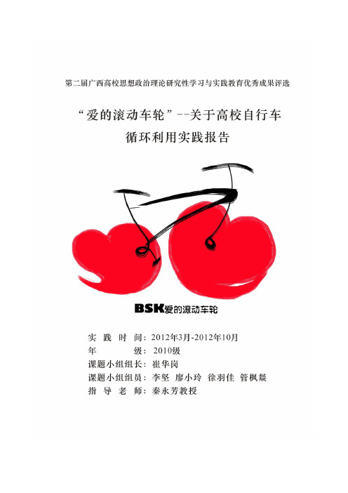 高校自行车循环利用实践报告