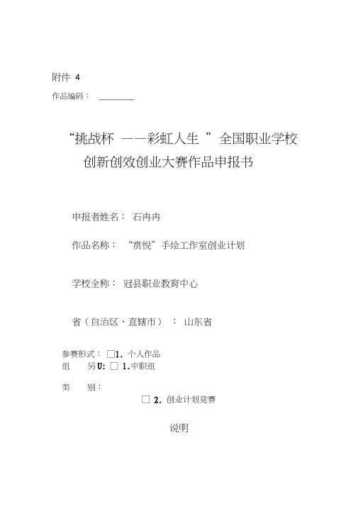 创业计划书王韬文指导