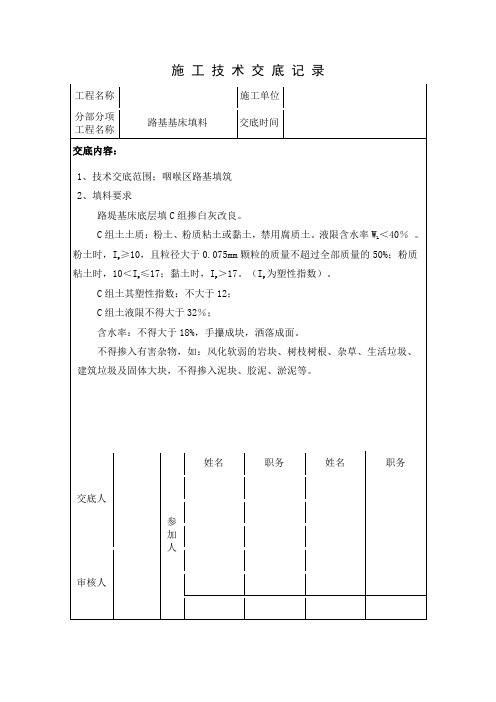 路基填筑C组土土样交底(精选,格式已调整好)