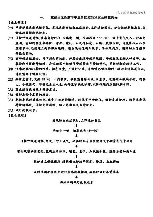 (完整版)脑出血应急预案