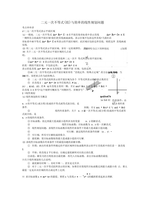二元一次不等式(组)与简单线性规划问题