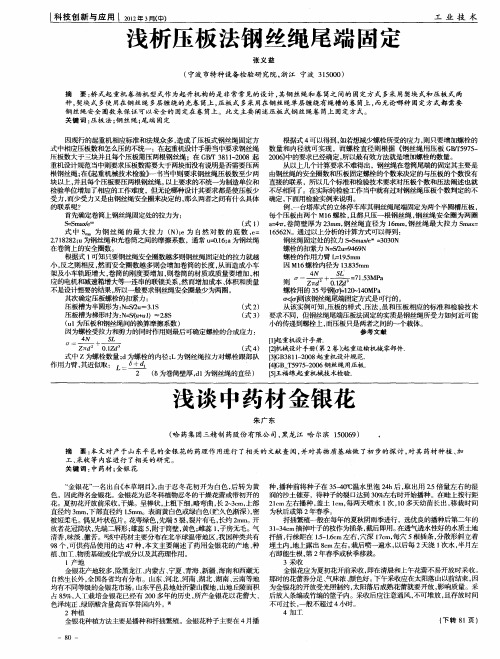 浅析压板法钢丝绳尾端固定