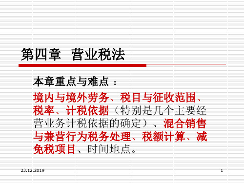 第四章营业税法共96页PPT资料